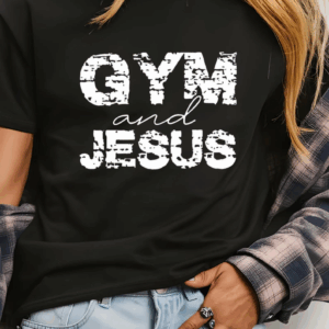 Home gym and jesus graphic tee